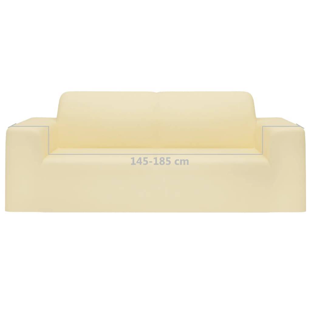 vidaXL Stretch Sofahusse 2-Sitzer Creme Polyester-Jersey