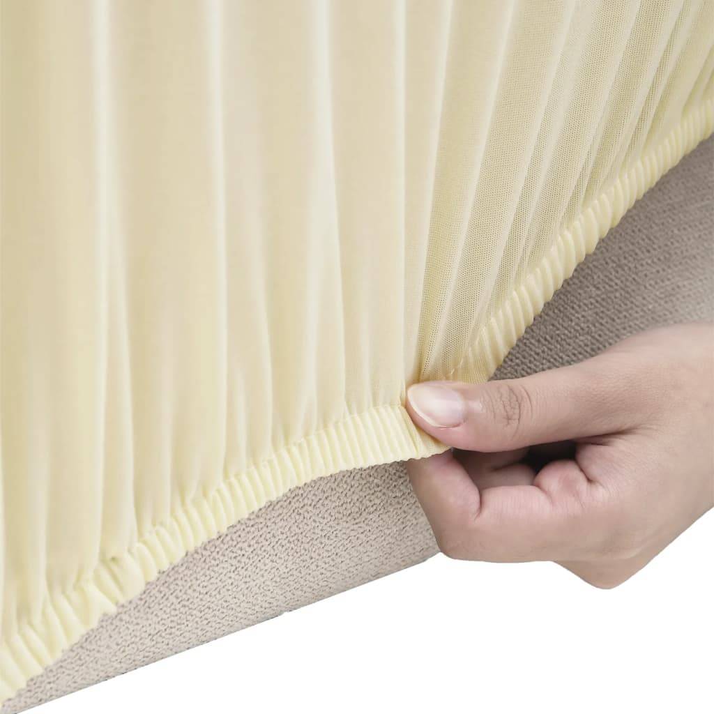 vidaXL Stretch Sofahusse 2-Sitzer Creme Polyester-Jersey