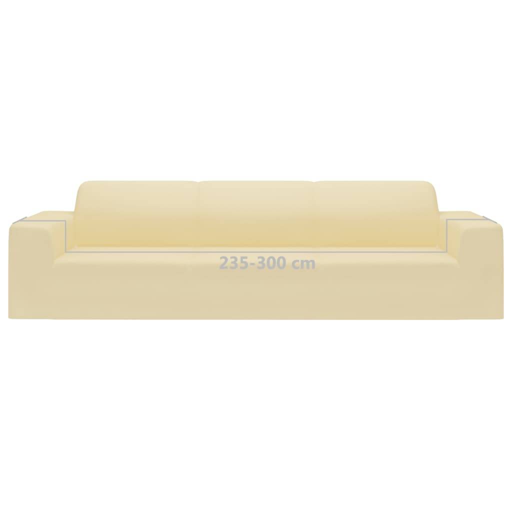 vidaXL Stretch Sofahusse 4-Sitzer Creme Polyester-Jersey