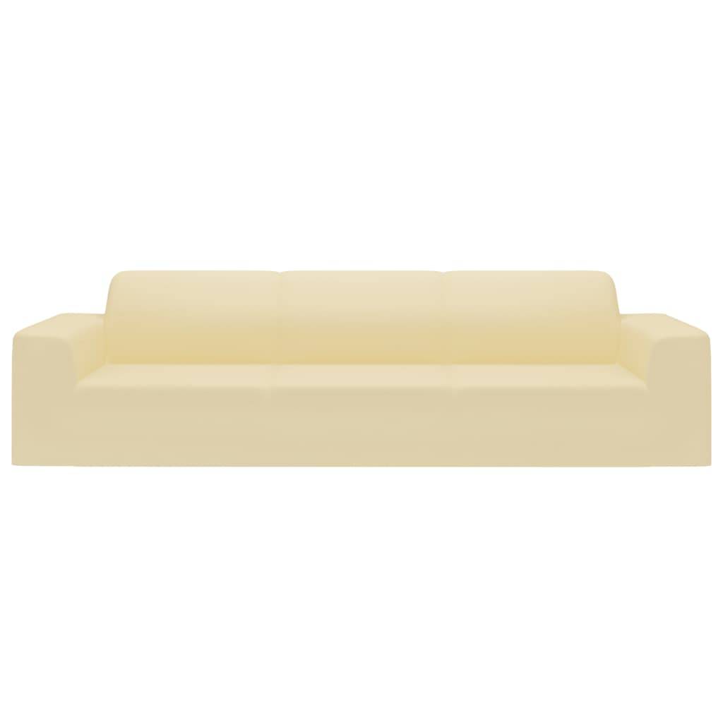 vidaXL Stretch Sofahusse 4-Sitzer Creme Polyester-Jersey