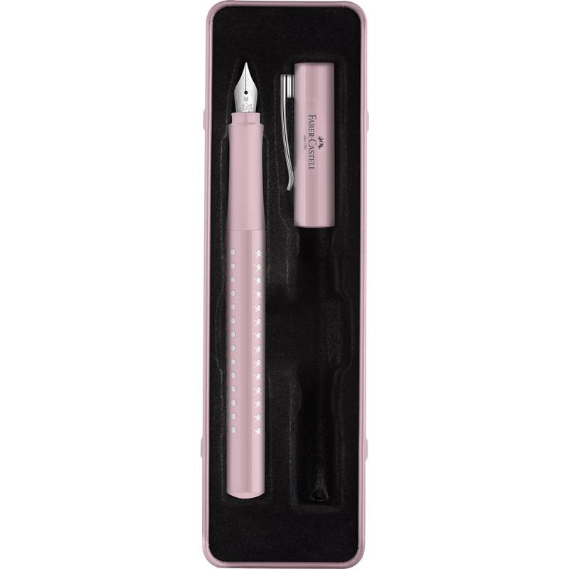 FABER-CASTELL Füllhalter-Geschenkset GRIP SPARKLE, rose