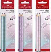 FABER-CASTELL Bleistiftset Jumbo GRIP SPARKLE, sortiert farbig sortiert in rose, ocean und violett