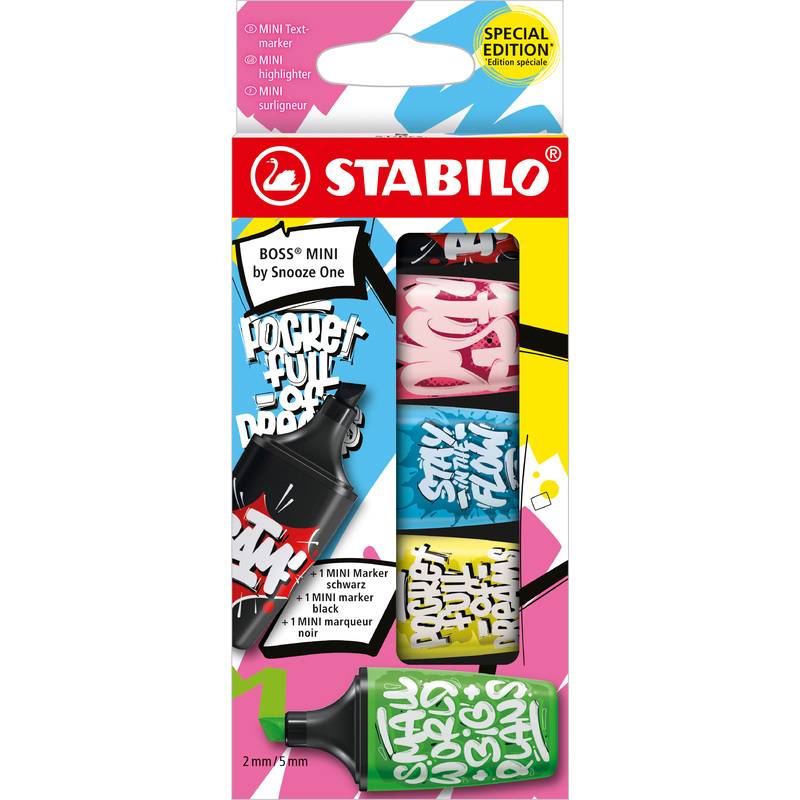 STABILO Textmarker BOSS MINI by Snooze One, 5er Etui