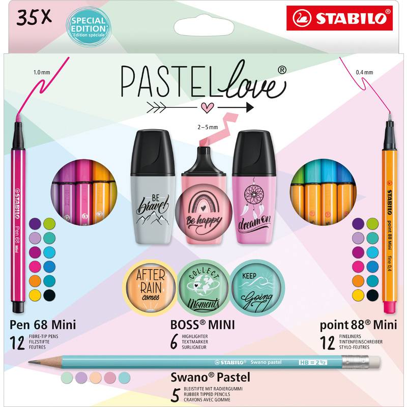 STABILO Stifte-Set Pastellove Mini, 35er Etui