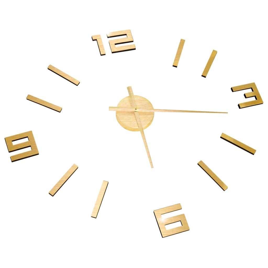 vidaXL 3D-Wanduhr Modernes Design Golden 100 cm XXL