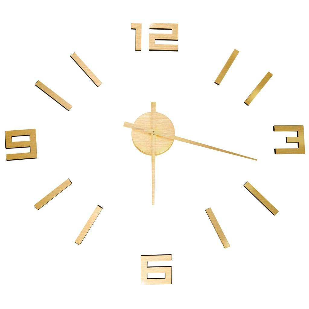 vidaXL 3D-Wanduhr Modernes Design Golden 100 cm XXL