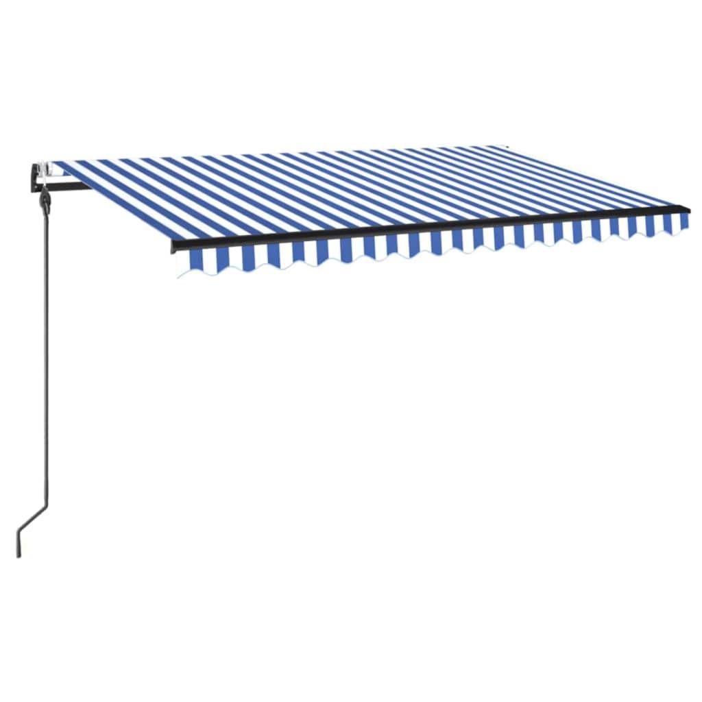vidaXL Automatische Markise mit LED Windsensor 450x300cm Blau und Weiß