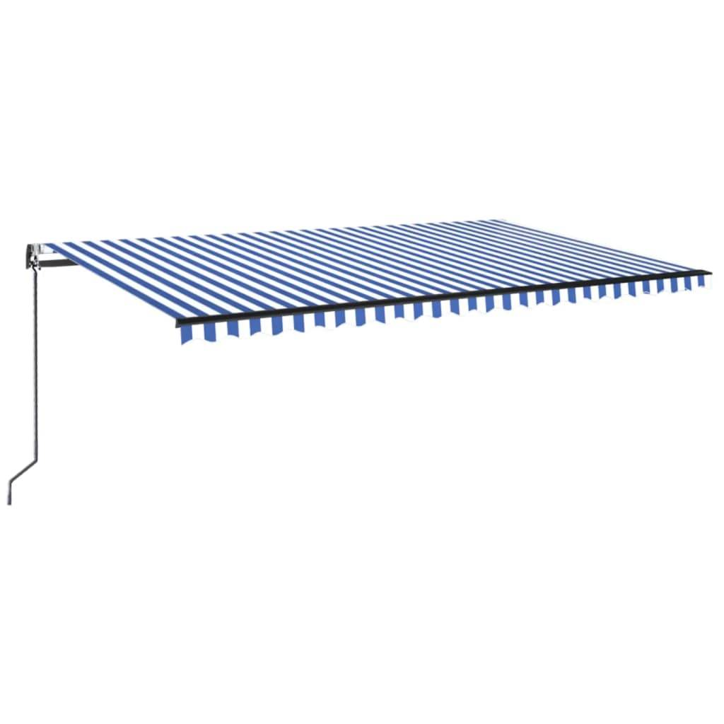 vidaXL Markise Automatisch Einziehbar 500x350 cm Blau und Weiß