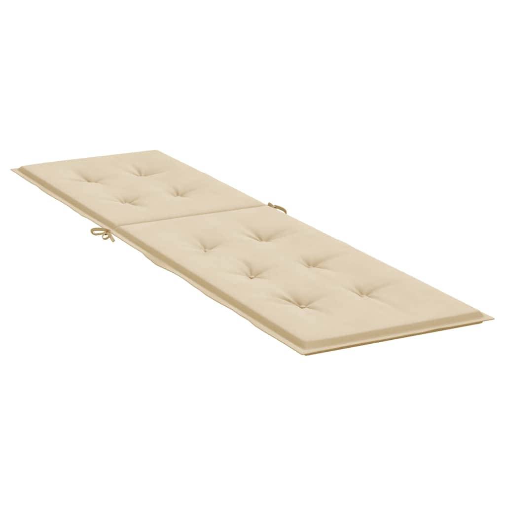 vidaXL Liegestuhl-Auflage Beige (75+105)x50x4 cm