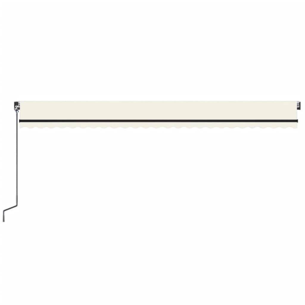 vidaXL Markise Manuell Einziehbar mit LED 600x350 cm Creme