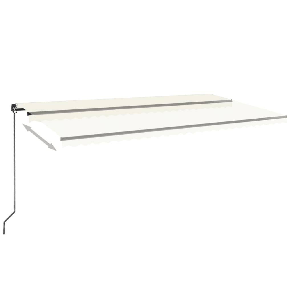 vidaXL Markise Manuell Einziehbar mit LED 600x350 cm Creme