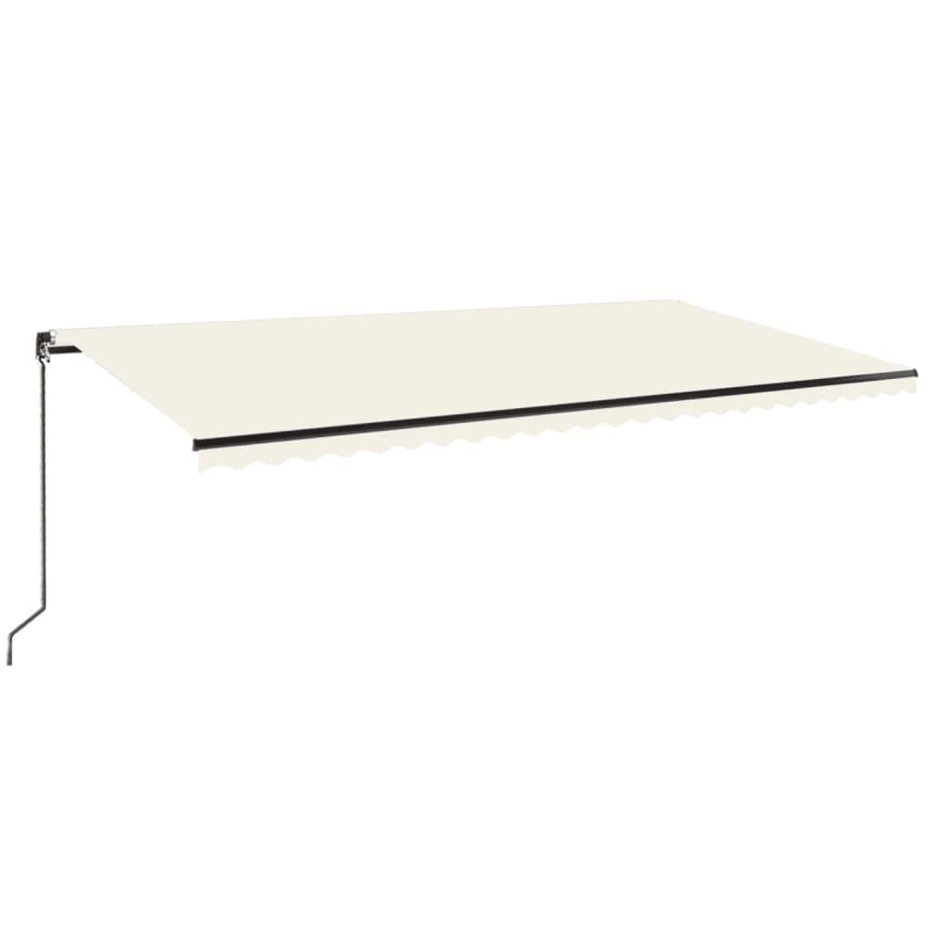 vidaXL Markise Manuell Einziehbar mit LED 600x350 cm Creme