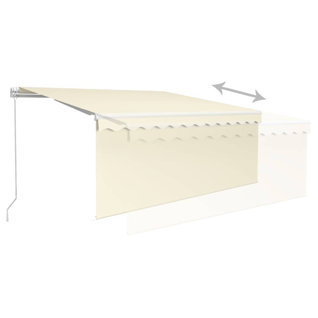 vidaXL Markise Manuell Einziehbar mit Rollo & LED 3,5x2,5 m Creme