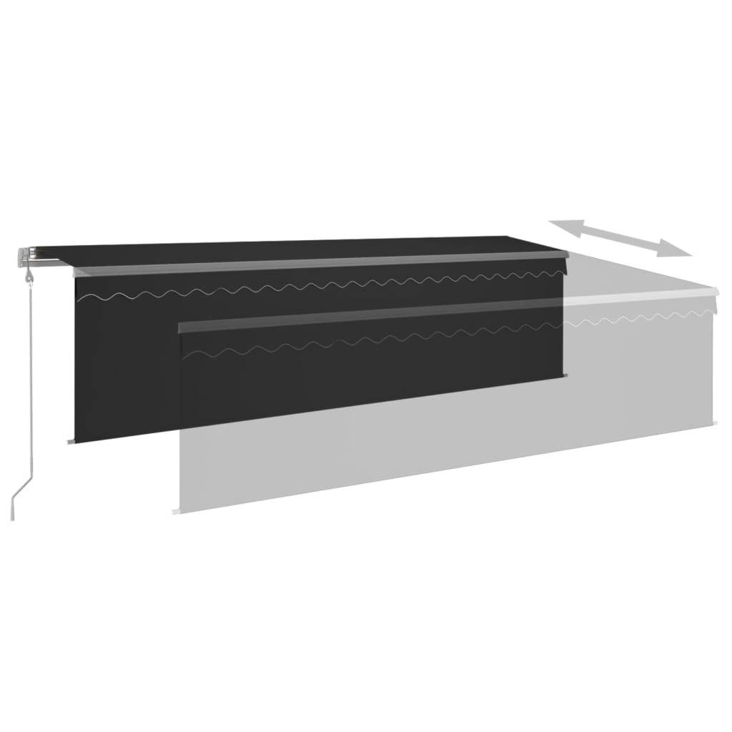 vidaXL Markise Automatisch Einziehbar mit Volant 5x3 m Anthrazit