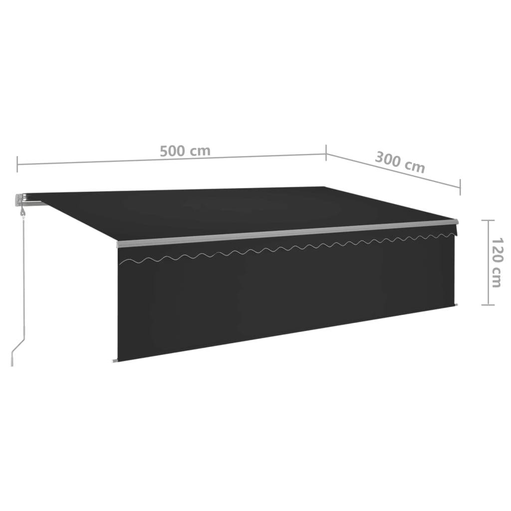 vidaXL Markise Automatisch Einziehbar mit Volant 5x3 m Anthrazit