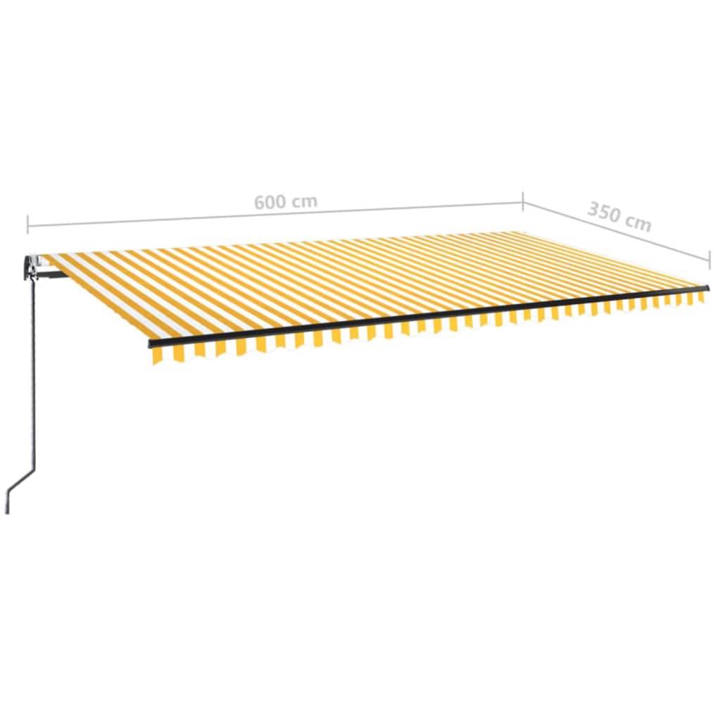 vidaXL Markise Automatisch Einziehbar 600x350 cm Gelb und Weiß