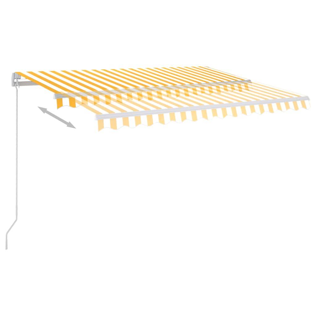 vidaXL Markise Manuell Einziehbar mit LED 300x250 cm Gelb und Weiß