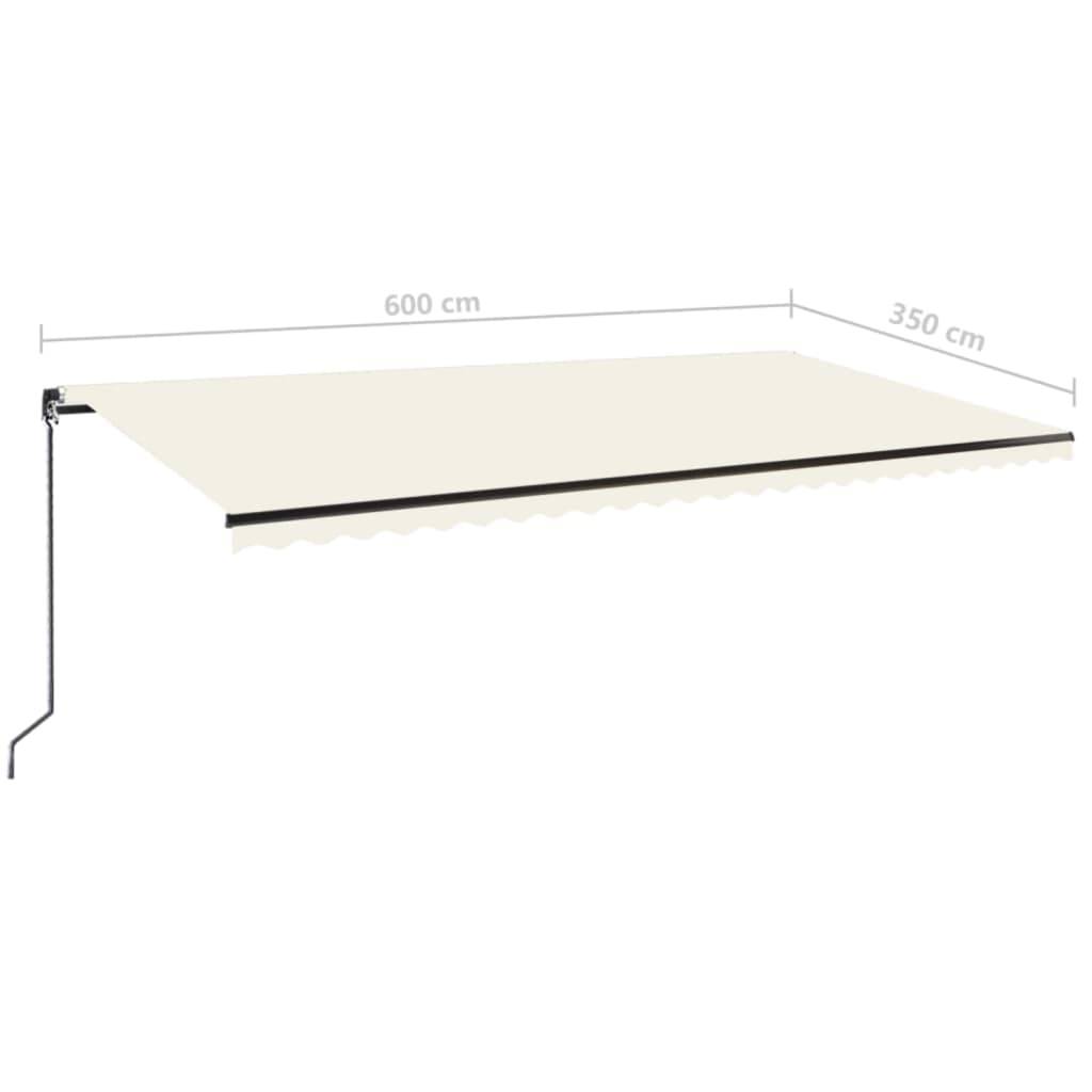 vidaXL Markise Manuell Einziehbar 600x350 cm Creme