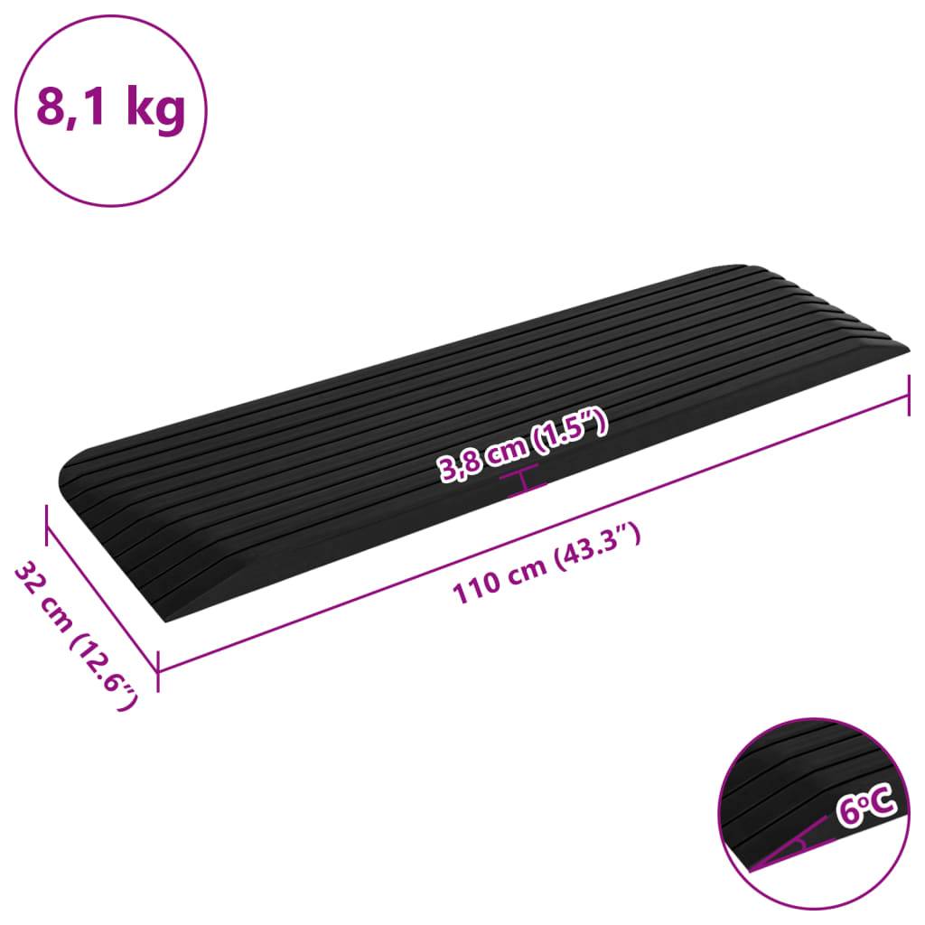 vidaXL Schwellenrampen 2 Stk. 110x32x3,8 cm Gummi