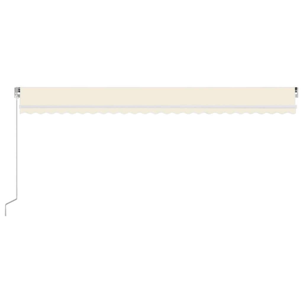 vidaXL Markise Manuell Einziehbar mit LED 600x350 cm Creme