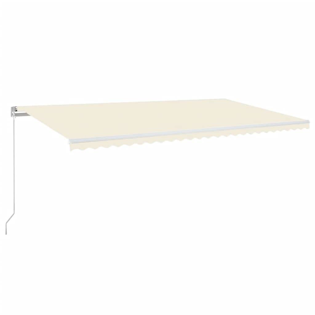 vidaXL Markise Manuell Einziehbar mit LED 600x350 cm Creme