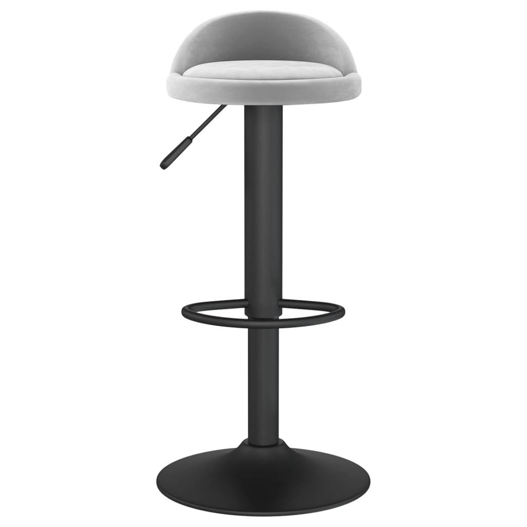 vidaXL Barhocker 2 Stk. Hellgrau Samt