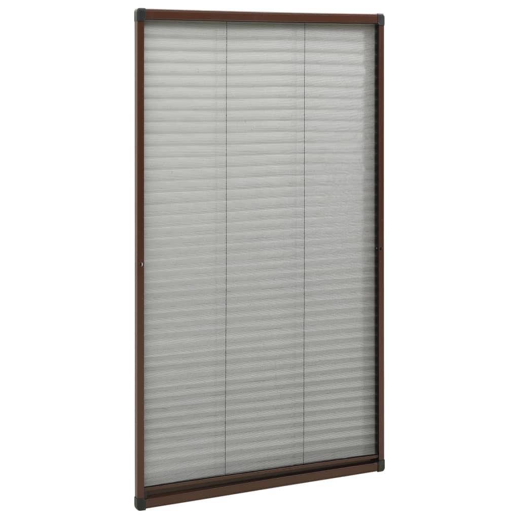 vidaXL Insektenschutz-Plissee für Fenster Aluminium Braun 80x160 cm