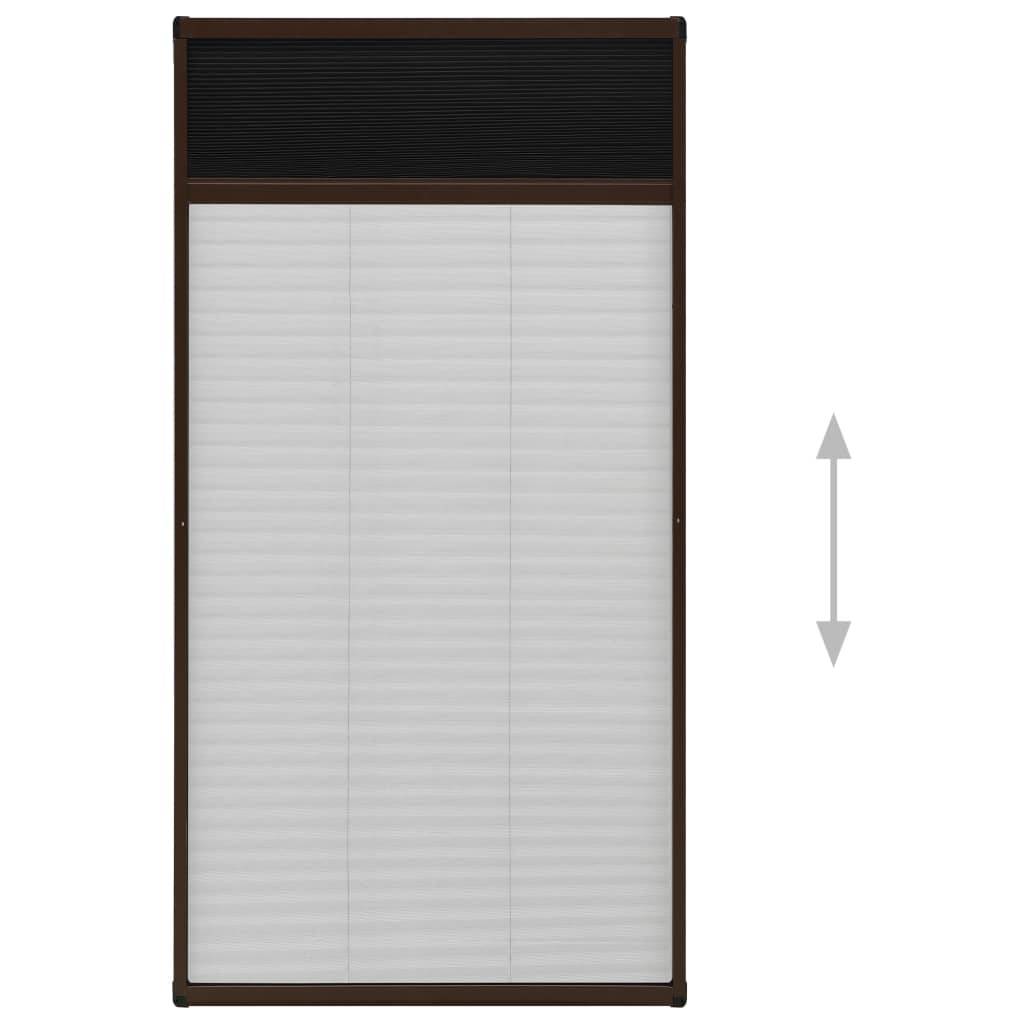 vidaXL Insektenschutz-Plissee für Fenster Aluminium Braun 80x160 cm