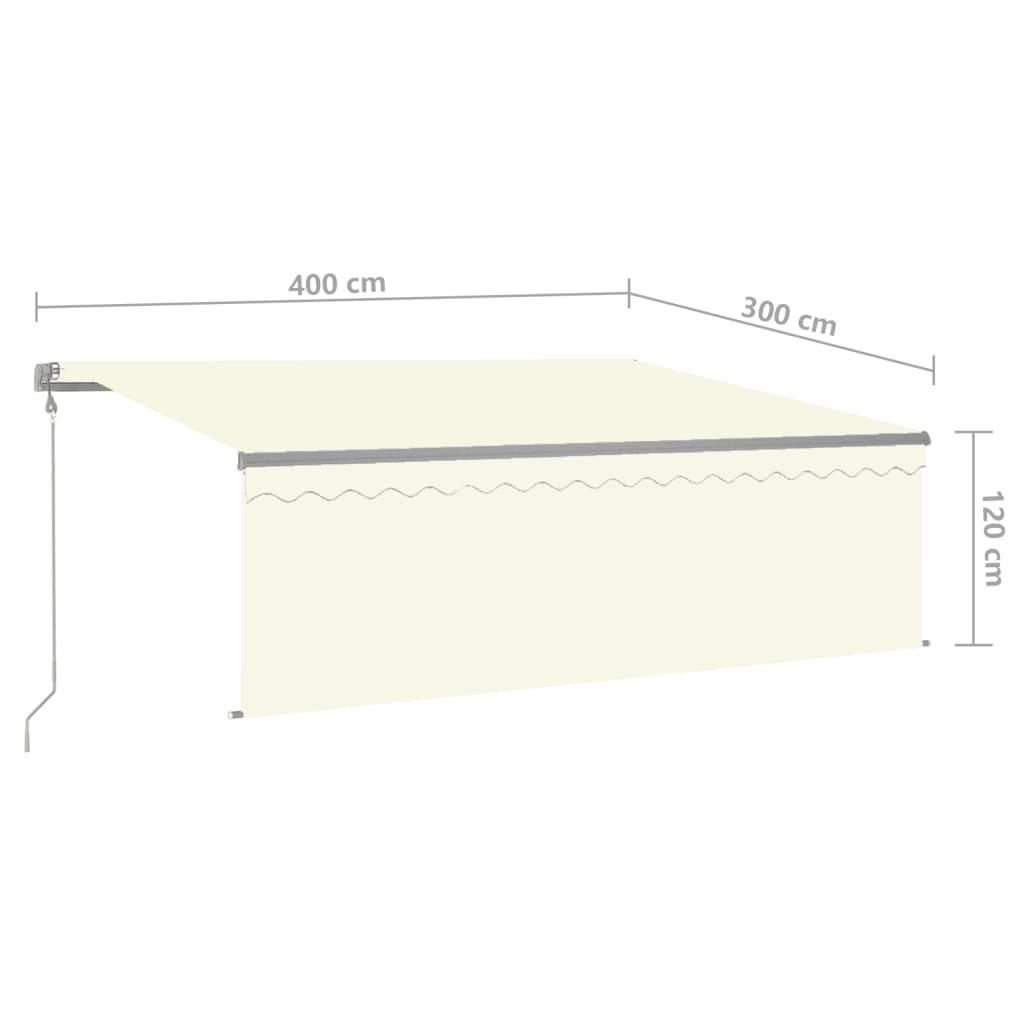 vidaXL Markise Automatisch mit Rollo LED Windsensor 4x3 m Creme