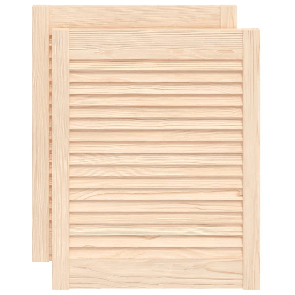 vidaXL Schranktüren Lamellen-Design 2 Stk. 61,5x49,4 cm Massivholz