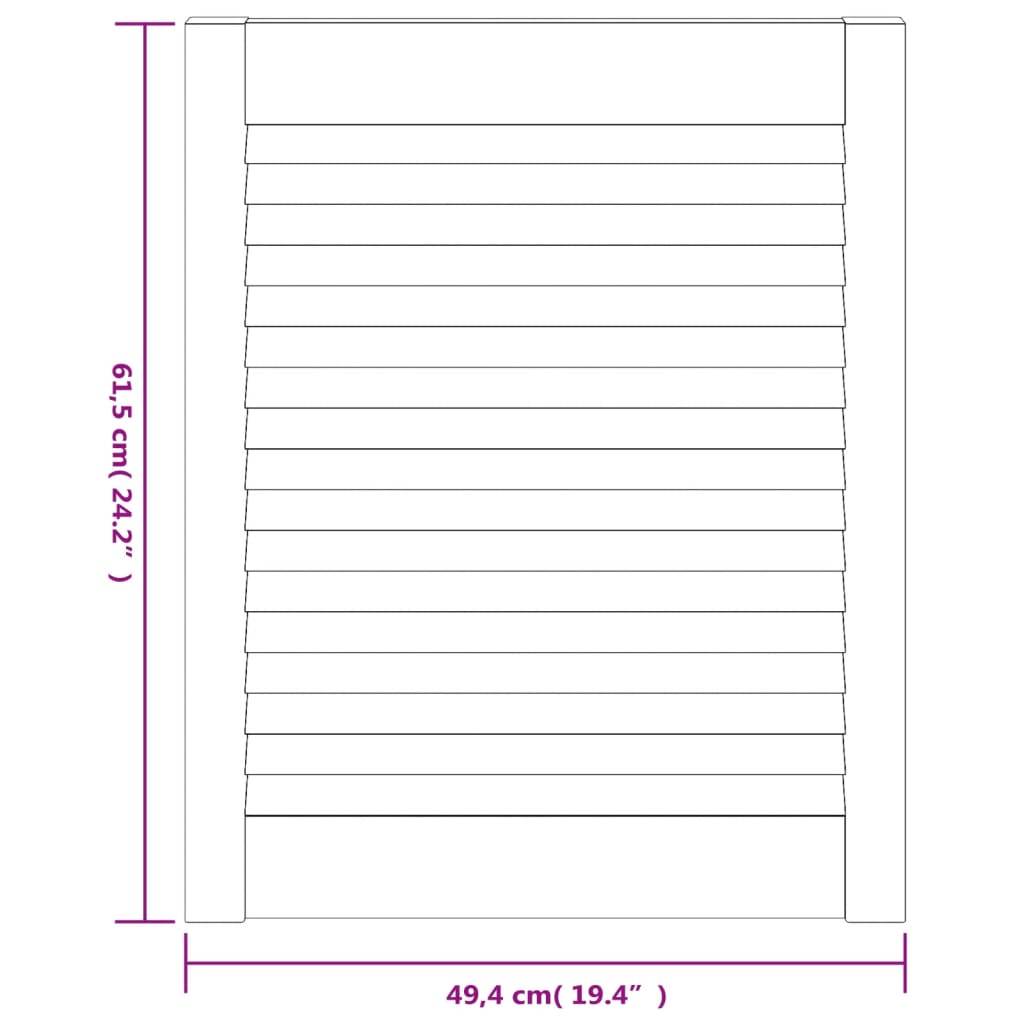 vidaXL Schranktüren Lamellen-Design 2 Stk. 61,5x49,4 cm Massivholz
