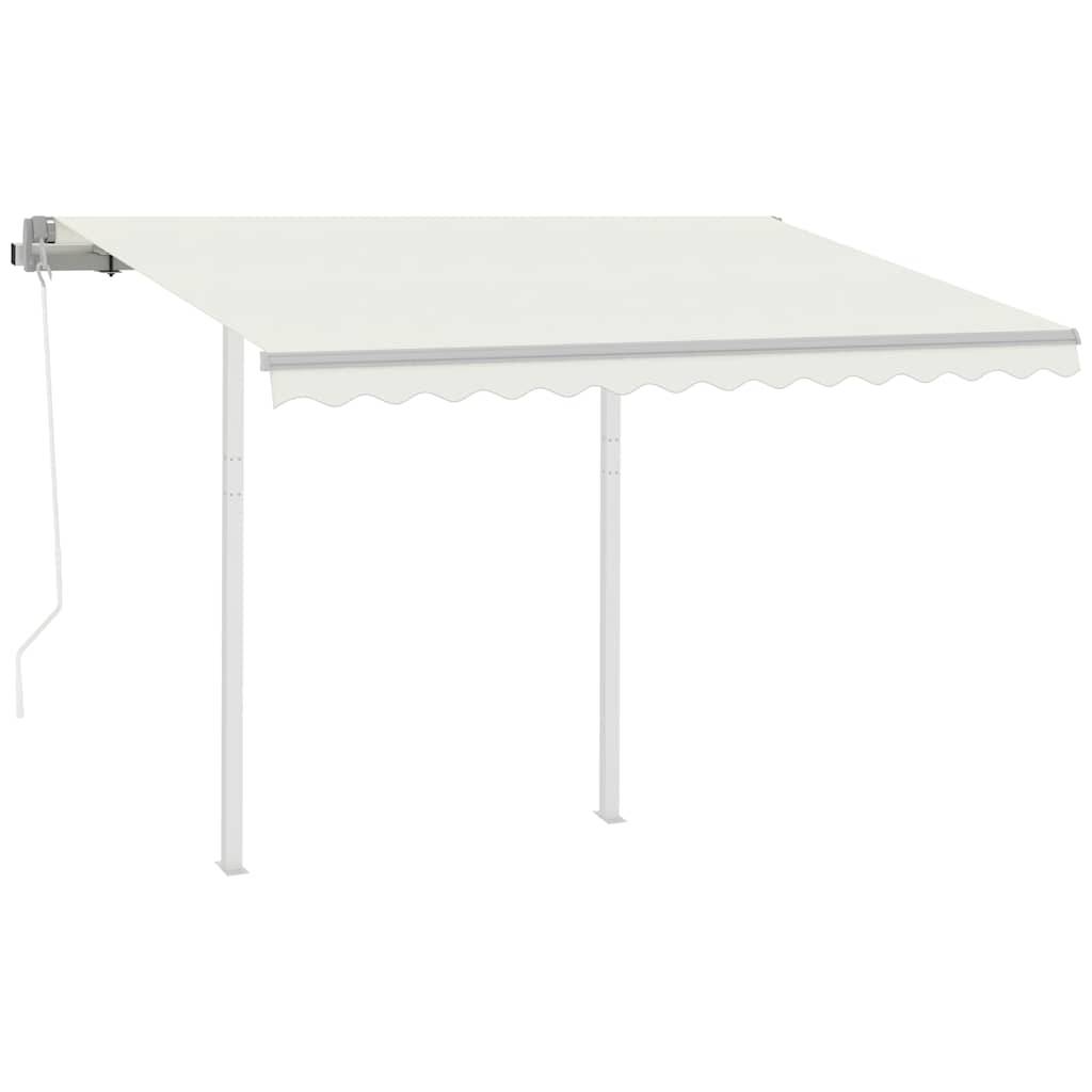 vidaXL Markise Automatisch Einziehbar mit Pfosten 3x2,5 m Creme