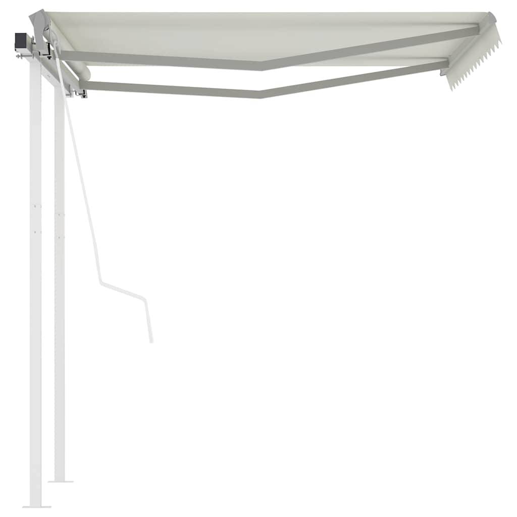 vidaXL Markise Automatisch Einziehbar mit Pfosten 3x2,5 m Creme