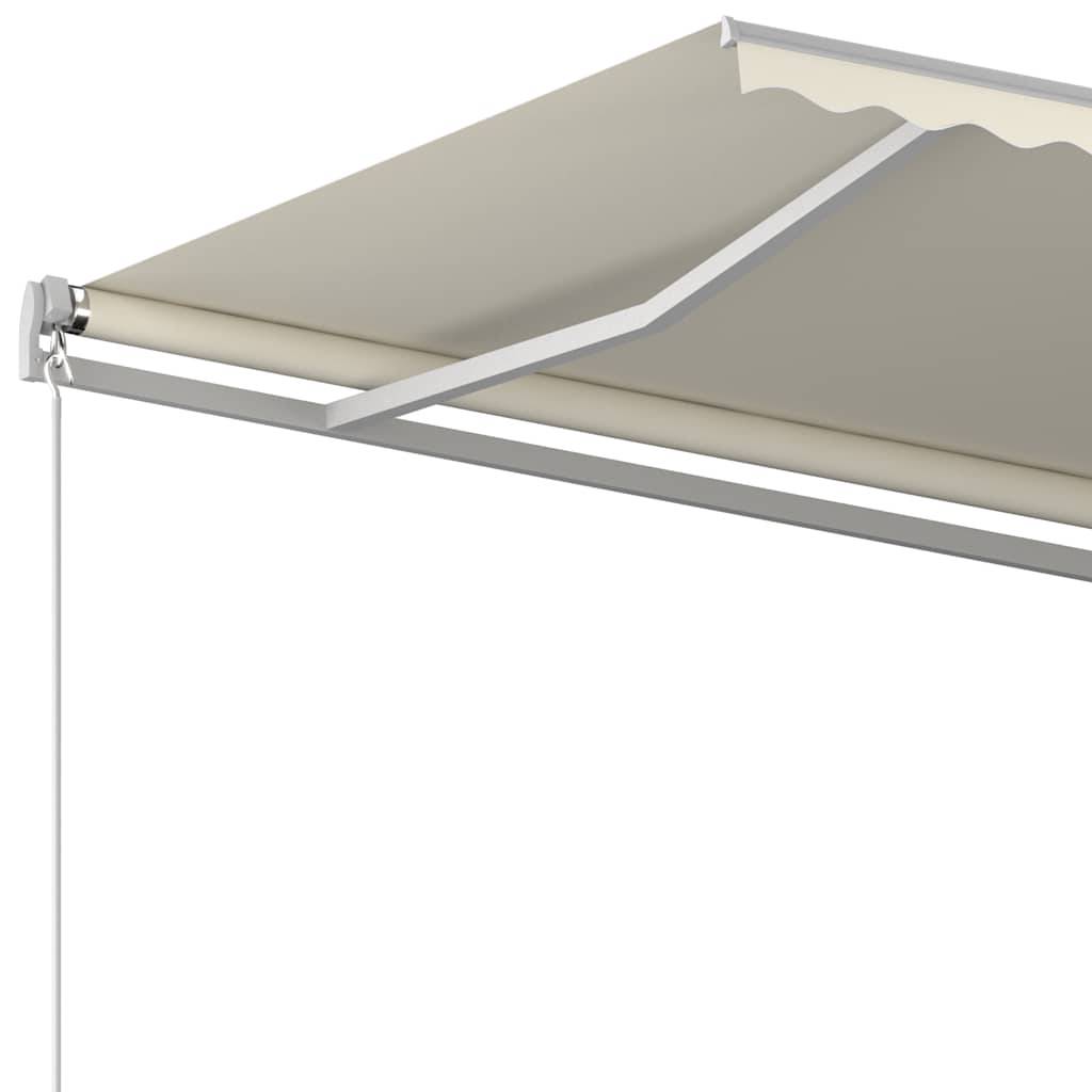 vidaXL Markise Automatisch Einziehbar mit Pfosten 3x2,5 m Creme