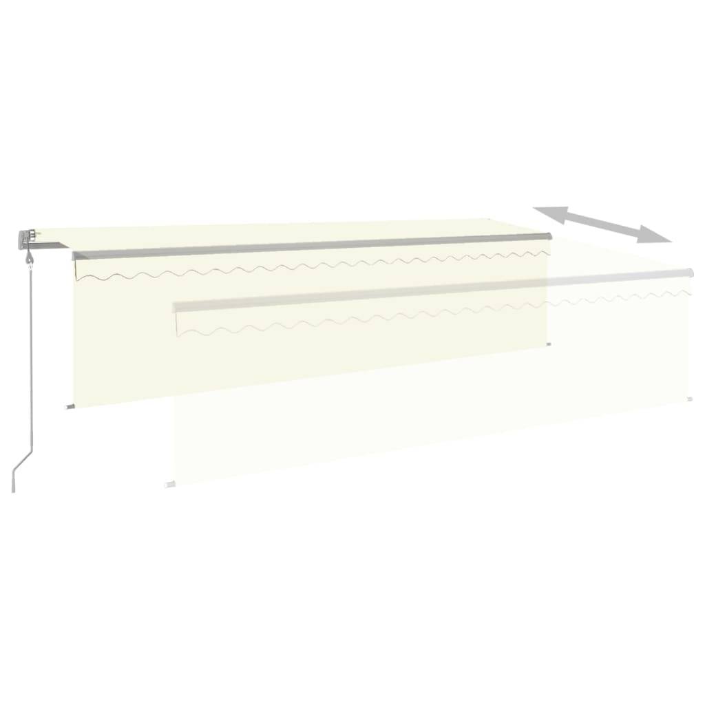 vidaXL Markise Automatisch mit Rollo LED Windsensor 5x3 m Creme