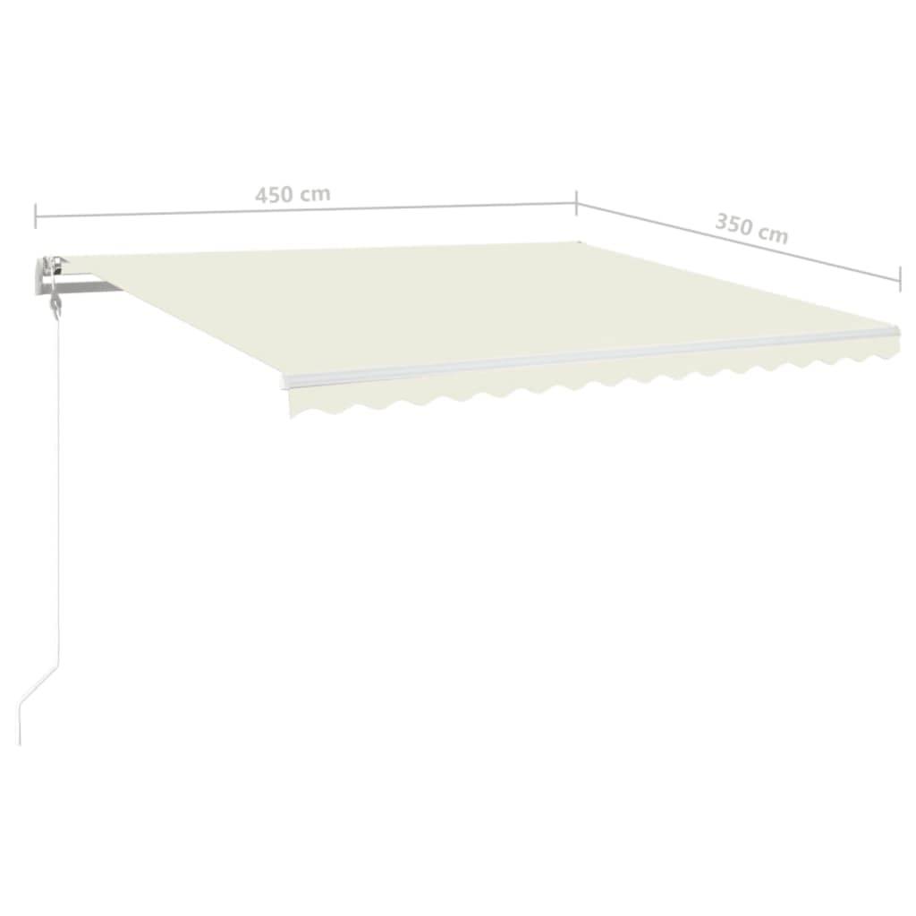 vidaXL Automatische Markise mit LED & Windsensor 450x350 cm Creme