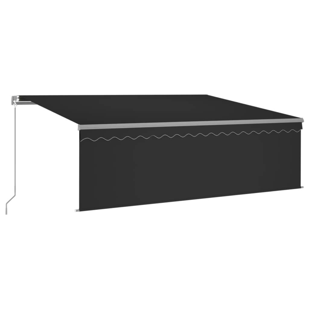 vidaXL Markise Manuell Einziehbar mit Rollo 4x3 m Anthrazit