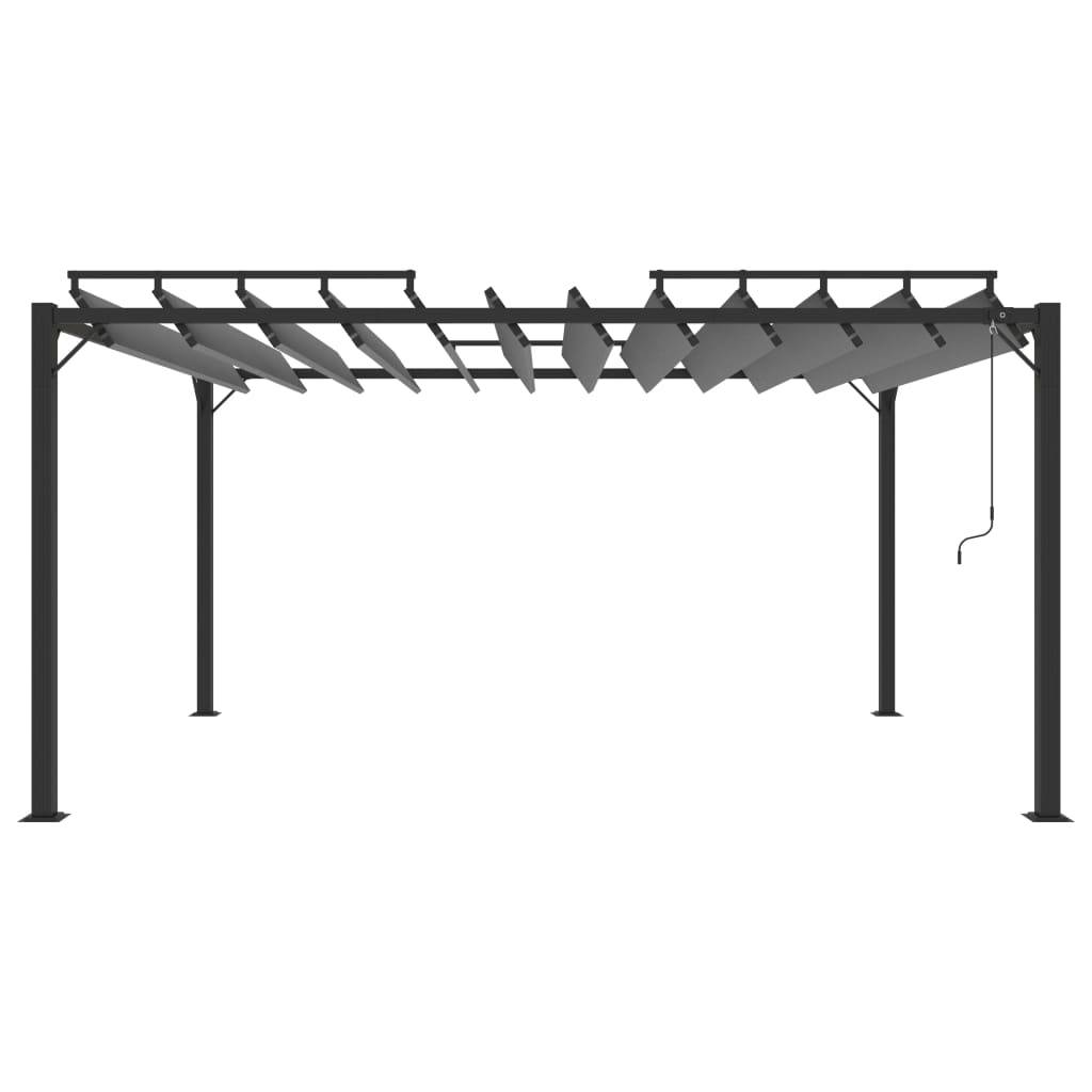 vidaXL Pergola mit Lamellendach 3x4 m Anthrazit Stoff und Aluminium