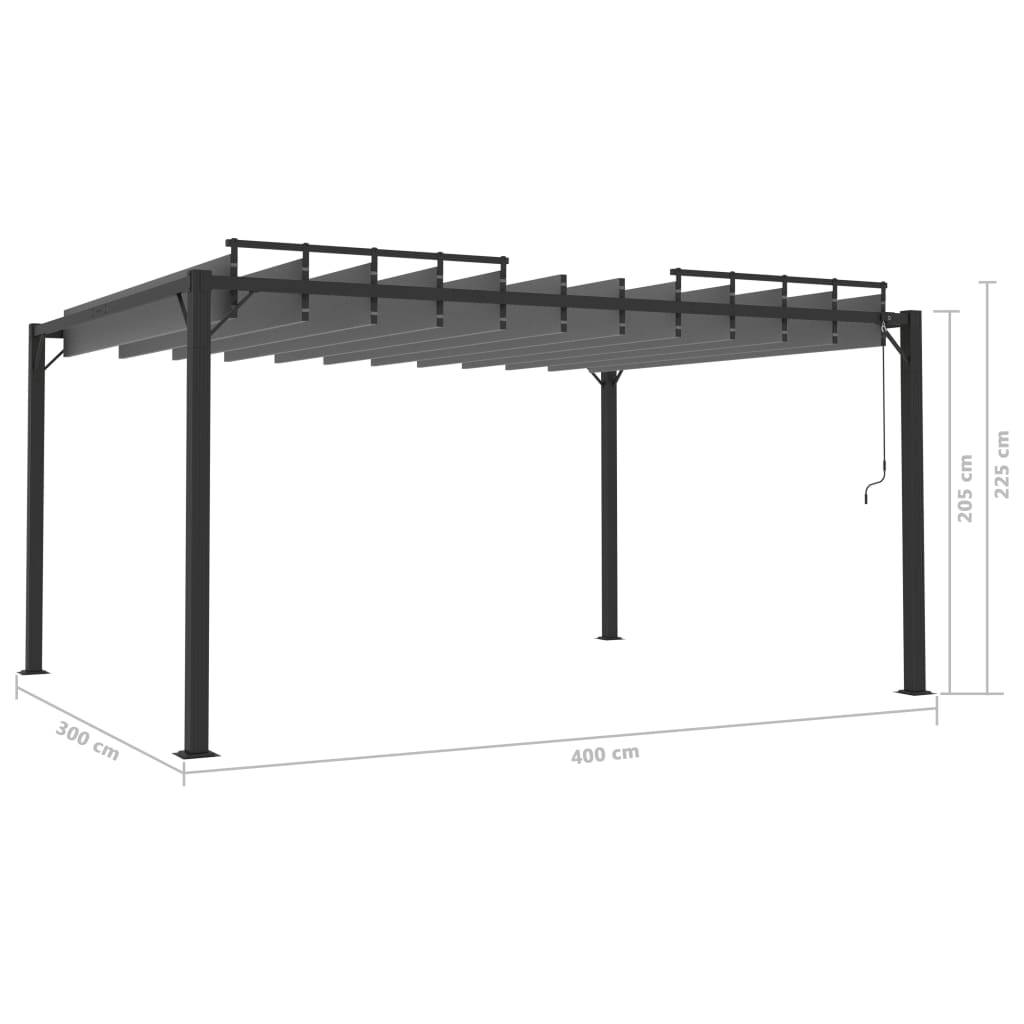 vidaXL Pergola mit Lamellendach 3x4 m Anthrazit Stoff und Aluminium