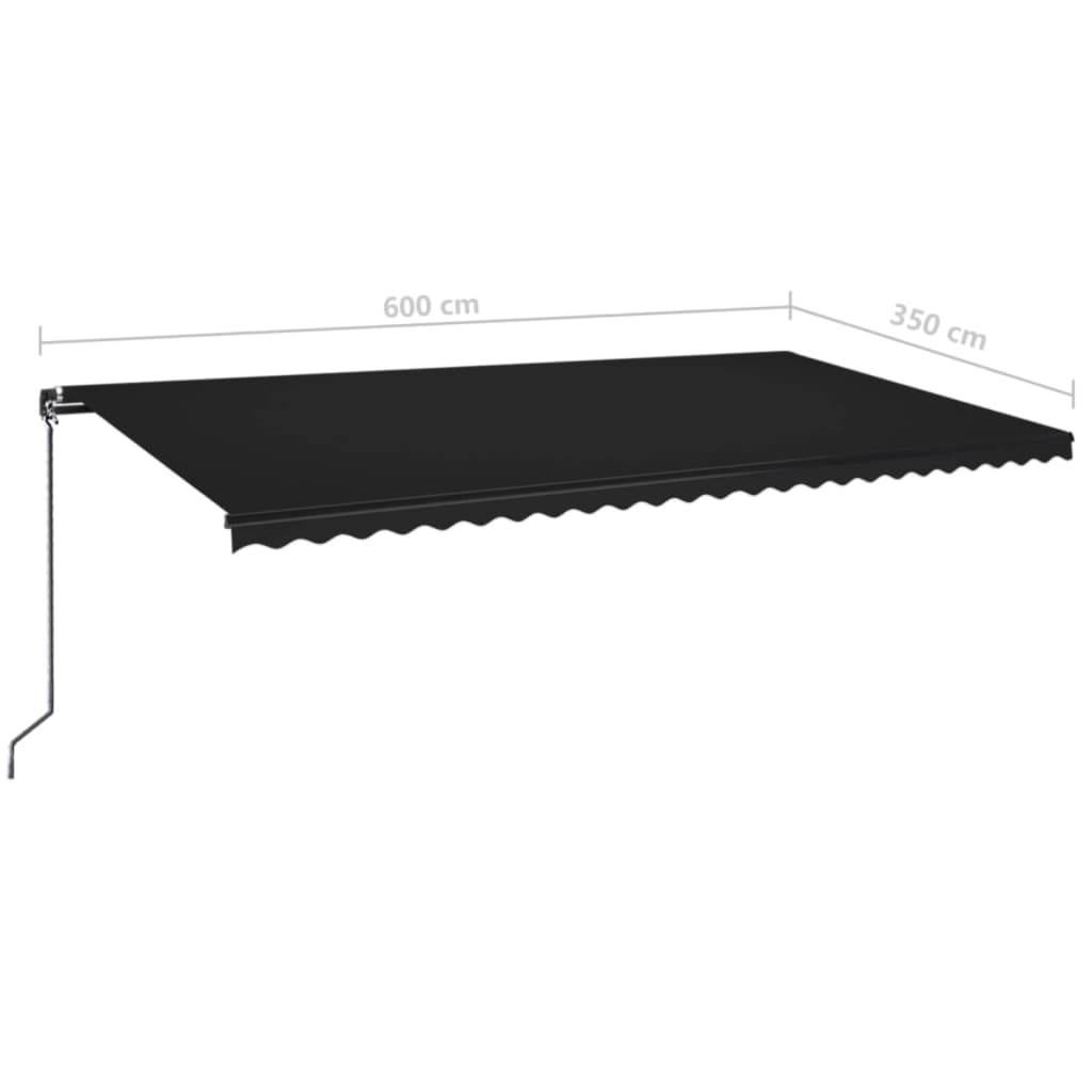 vidaXL Markise Manuell Einziehbar 600x350 cm Anthrazit