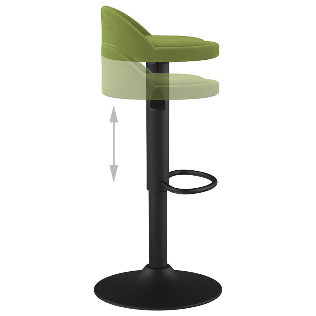 vidaXL Barhocker 2 Stk. Hellgrün Samt