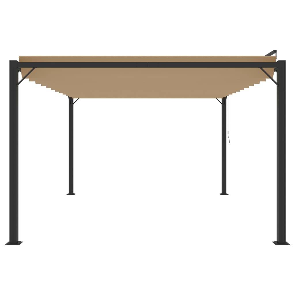 vidaXL Pergola mit Lamellendach 3x4 m Taupe Stoff und Aluminium