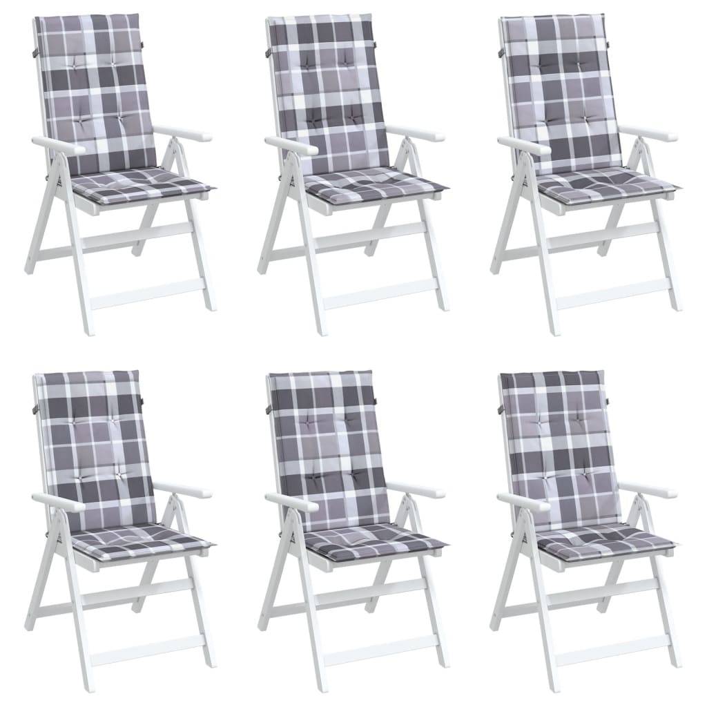 vidaXL Gartenstuhlauflagen für Hochlehner 6 Stk. 120x50x3cm Stoff