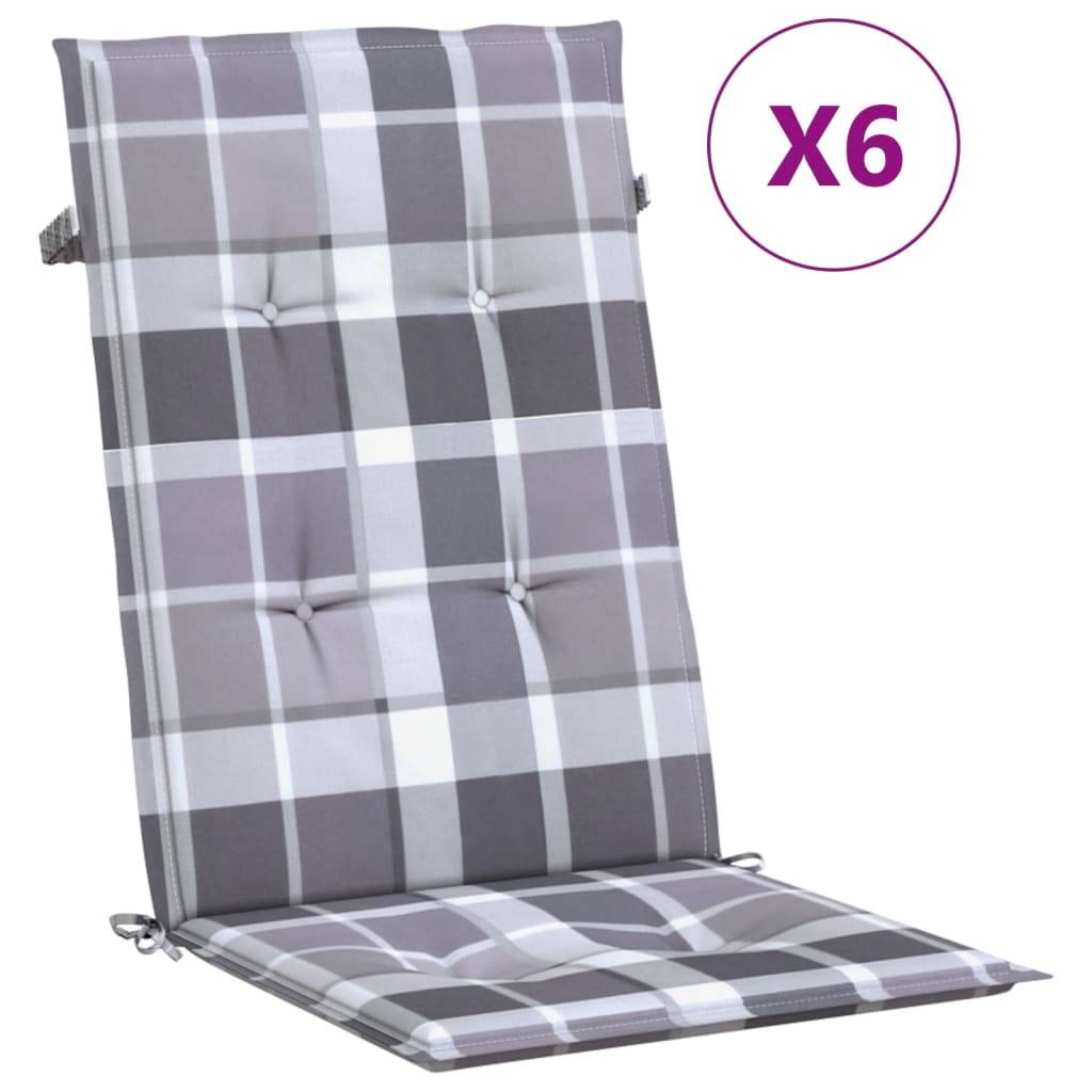 vidaXL Gartenstuhlauflagen für Hochlehner 6 Stk. 120x50x3cm Stoff