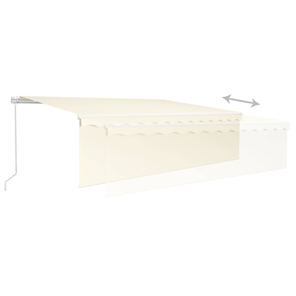 vidaXL Markise Manuell Einziehbar mit Rollo & LED 5x3 m Creme