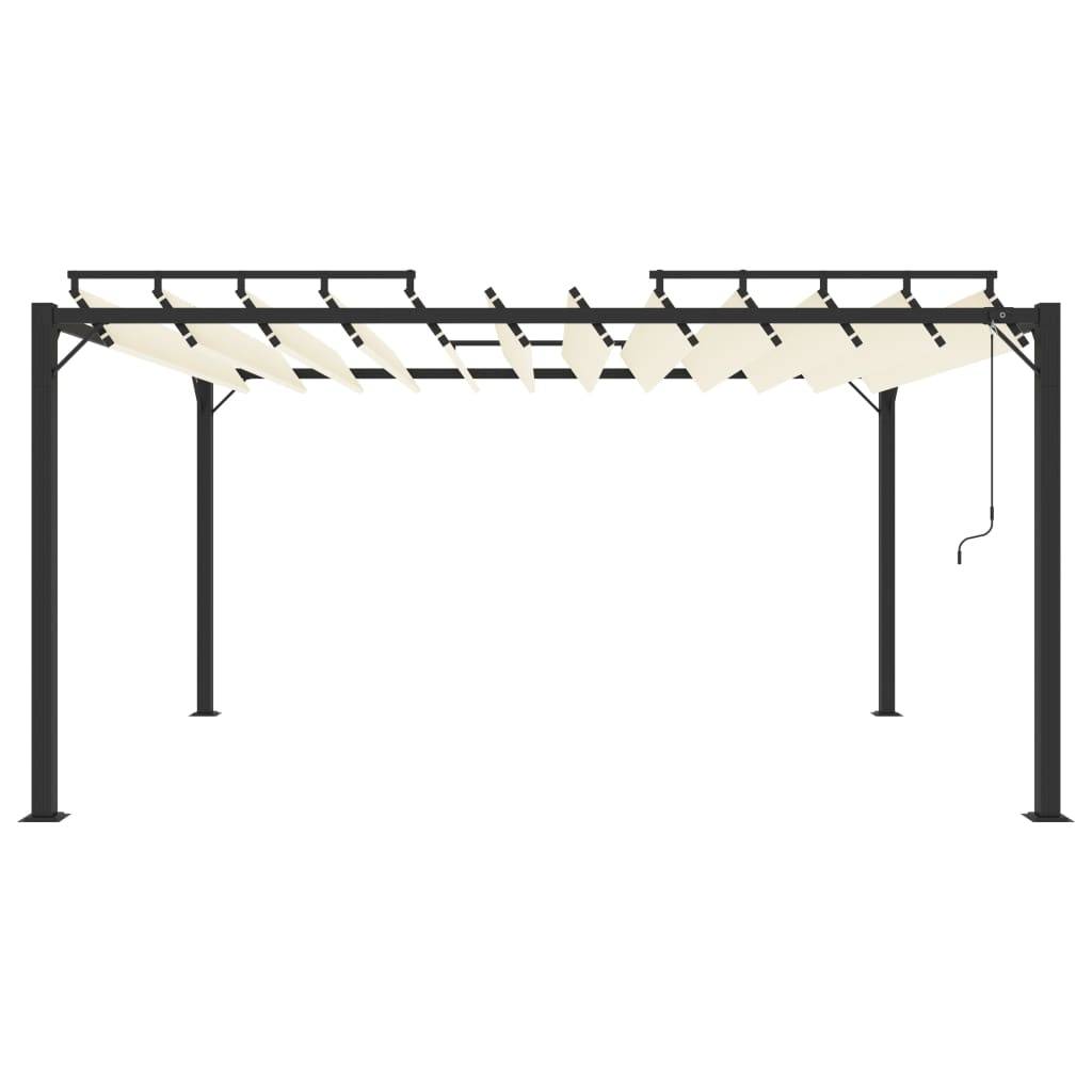 vidaXL Pergola mit Lamellendach 3x4 m Creme Stoff und Aluminium