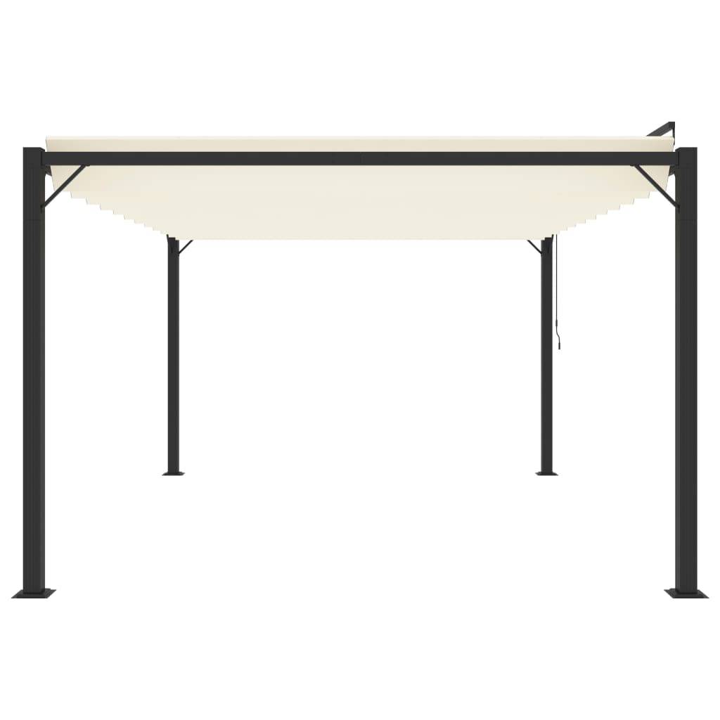 vidaXL Pergola mit Lamellendach 3x4 m Creme Stoff und Aluminium