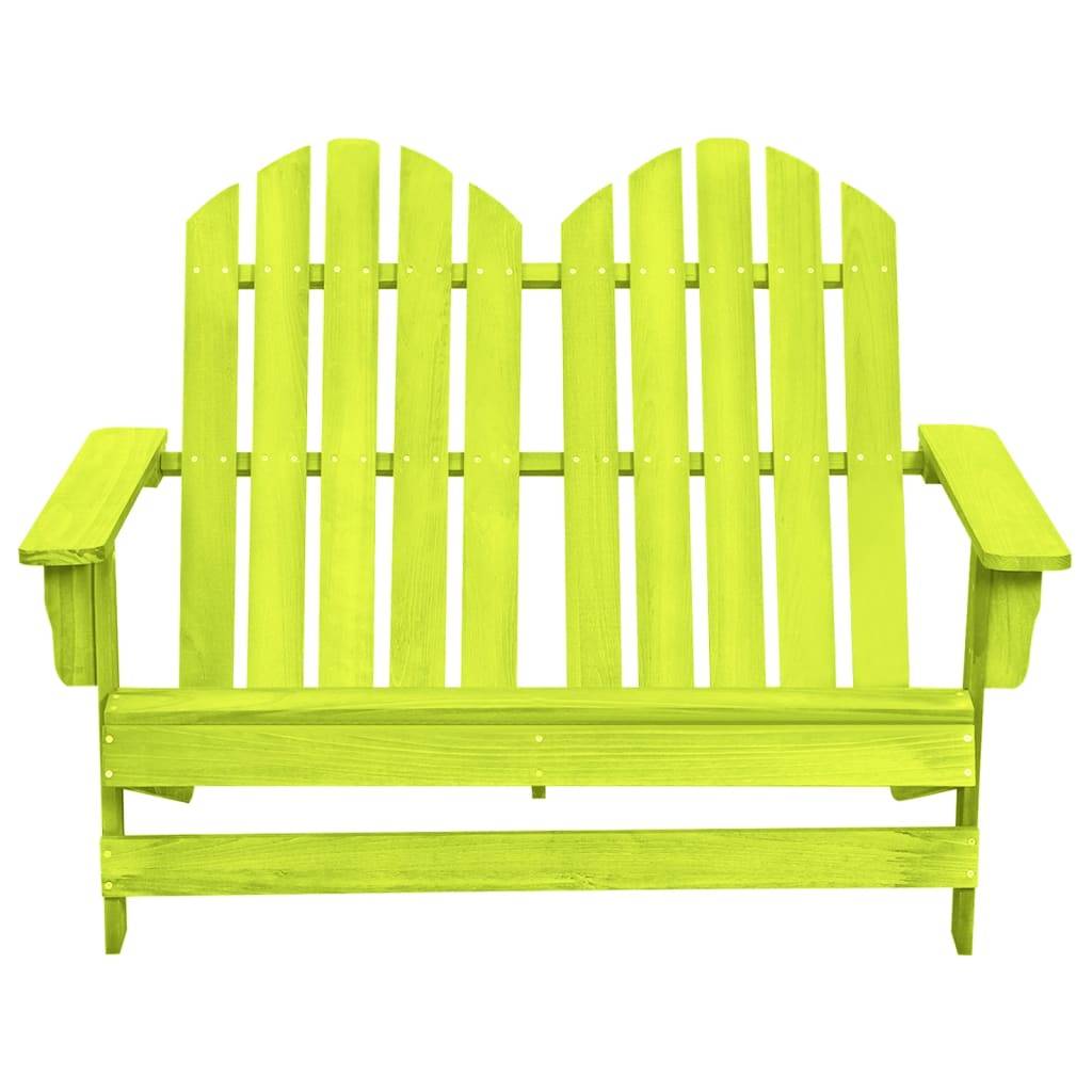 vidaXL 2-Sitzer Adirondack-Gartenbank Massivholz Tanne Grün