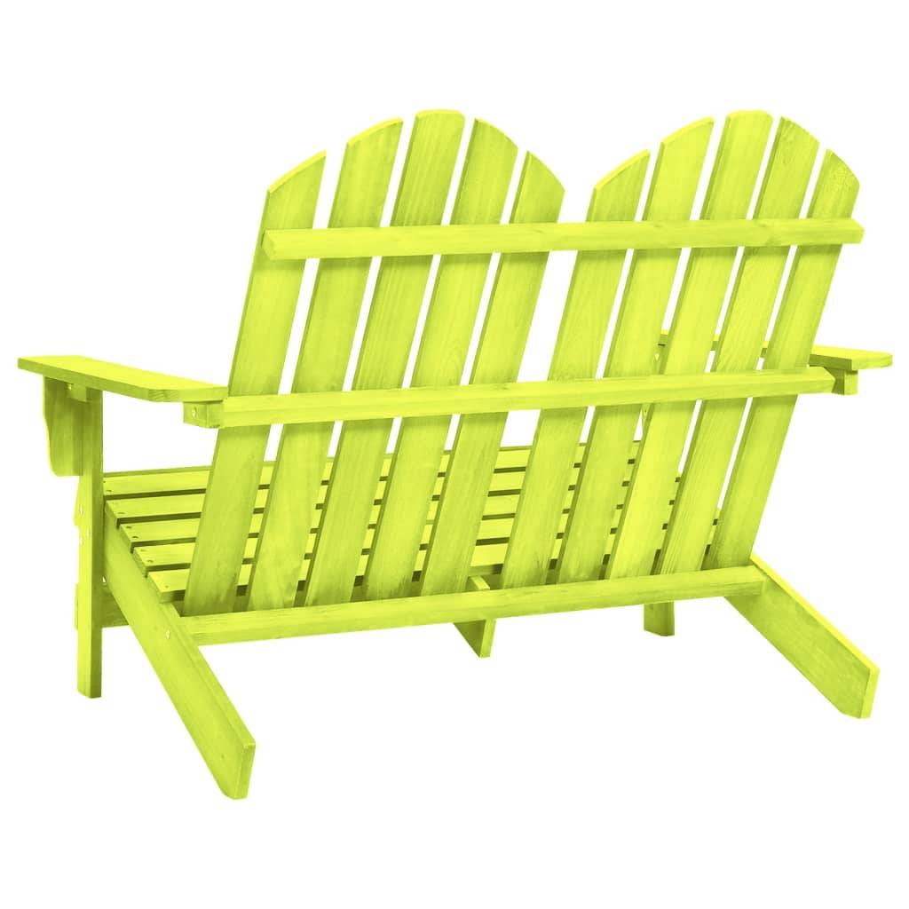 vidaXL 2-Sitzer Adirondack-Gartenbank Massivholz Tanne Grün