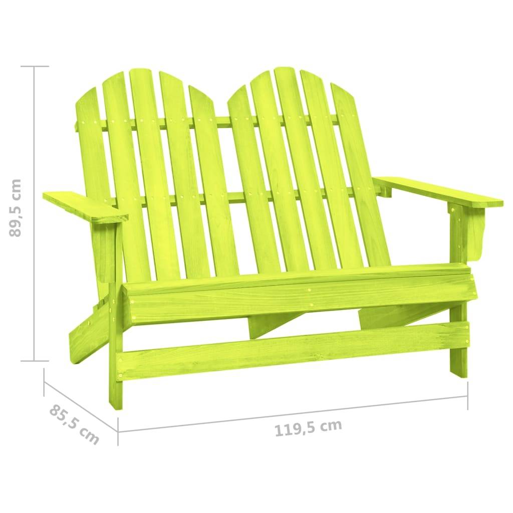 vidaXL 2-Sitzer Adirondack-Gartenbank Massivholz Tanne Grün